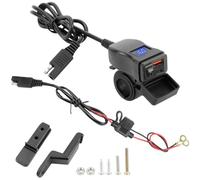 FUANA Double USB pour moto pour chargeur pour QC3.0 Charge rapide | Double USB pour moto pour chargeur de guidon pour QC3.0 Prise de charge rapide voltmètre numérique IPX6