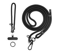 FUANA Dragonne anti-perte pour Insta360 X5, 20 x 15 x 0,2 cm, en polyester, sangle de poignet de sécurité avec motif bandoulière, câble pour écouteurs noir