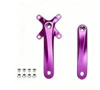 FUANA Ensemble de manivelles de vélo de montagne 170 mm à vitesse unique compatible avec (violet)