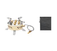 FUANA Ensemble de réchaud de camping portable avec sac de rangement, ébullition rapide 12500 W, système coupe-vent, fer pliable et acier inoxydable pour la cuisine en plein air (sac de rangement à 7