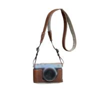 FUANA Étui de protection pour Fuji XE5, demi-couverture en cuir PU, 10 x 10 x 5 cm, pour appareil photo Fujifilm X-E5, câble d'écouteurs marron ou vert