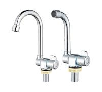 FUANA Évier pliable pour camping-car avec pivot à 360° + 180°, fonction eau froide, filetage G1/2, construction en laiton, pour camping-car, yachts et serrure de porte de cuisine