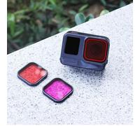 FUANA Filtre de plongée pour Insta360 AcePro2 en verre 41 x 41 x 5 mm pour photographie sous-marine Rose Rouge Violet Installation rapide Étanche Anti-buée Câble d'écouteurs