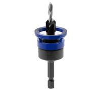 FUANA Foret conique à tige de 9,5 mm avec limiteur de noyau pour le travail du bois, fraise à défoncer en acier au carbone compatible avec perceuse électrique, noir, 9,5 x 2,8