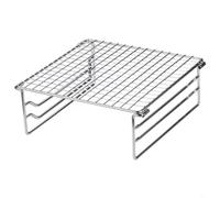 FUANA Grille de barbecue portable en acier inoxydable avec 3 niveaux de réglage de la hauteur, pliable pour feu de camp, grille de cuisson pour mini grills, feu de camp, pique-nique