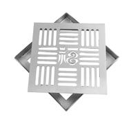 FUANA Grille de vidange en acier inoxydable avec cadre, couverture de canal extérieur, eau de pluie, allée et jardin, finition brossée antidérapante, 150 x 150 mm