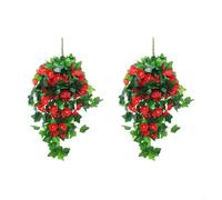 FUANA Guirlande de fleurs artificielles en soie à suspendre pour décoration murale intérieure ou extérieure - 65 cm (C)