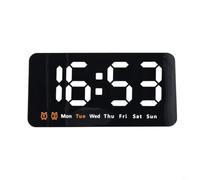 FUANA Horloge murale numérique LED avec grand affichage de l'heure, 3 niveaux de luminosité réglables, fonction date et semaine, réveil 12/24 heures pour chambre à coucher (blanc)