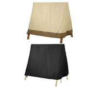 FUANA Housse de balancelle d'extérieur pour meubles de terrasse, tissu Oxford 210D imperméable avec cordon de serrage réglable, noir/beige