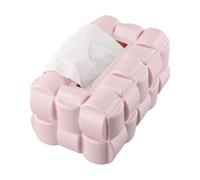 FUANA Housse de boîte à mouchoirs en PET gaufré 23,2 x 14,7 x 11 cm Tapis antidérapant moderne pour salle de bain, cuisine, salon, bureau, barre de rétroviseur rose