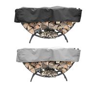 FUANA Housse incurvée pour étagère à bois de chauffage pour rangement extérieur du bois - 150 x 36 x 36 cm, protection demi-ronde compatible avec la plupart des supports, batterie de cuisine noir