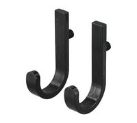 FUANA J Hook Organiseur d'abri de jardin Suncast et hangars de rangement, support mural, 12,5 x 7 cm, noir, lot de 2 ou 6 pièces