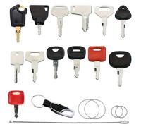 FUANA Jeu de 13 clés d'allumage pour engins de chantier, tracteurs, pelleteuses, chargeuses sur pneus