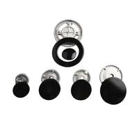 FUANA Kit couronne de brûleur à gaz et capuchon de flamme, brûleur supérieur et couvercle pour hotte à gaz Sabaf, 6 hottes de cuisinière à gaz et 5 diffuseurs de flamme (plat)