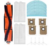 FUANA Kit de 17 à 28 pièces pour aspirateur Everybot pour aspirateur Q5 avec 1 brosse principale, 4 à 8 brosses latérales, filtres, chiffons et sacs à poussière de 3,3 L