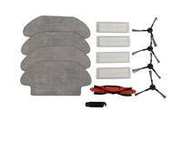 FUANA Kit de brosses latérales pour Karcher RCV 3 pièces de rechange, 1 lot avec 4 filtres, 4 brosses latérales, 4 chiffons et brosse de nettoyage