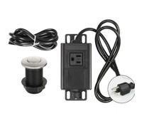 FUANA Kit de commutateur d'air pour élimination des déchets, commande marche/arrêt à prise unique avec bouton en acier inoxydable, pour broyeurs de 1/3 CV, serrure de porte argentée