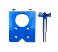 FUANA Kit de gabarit de charnière de porte de 35 mm avec foret et gabarit de positionnement, localisateur de charnière d'armoire dissimulé, outil de travail du bois pour perçage de trou précis, bleu