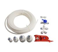 FUANA Kit de raccordement de ligne d'eau pour réfrigérateur avec valve, coupe-tuyau et clips, compatible avec Samsung, Bosch, Siemens, Neff Coolers Kitchen Cookware