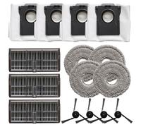 FUANA Kit de rechange compatible avec MOVA P10 Pro et Ultra, brosse latérale, serpillère et sac, pièces de rechange essentielles pour l'entretien de l'aspirateur robot