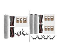 FUANA Kit de rechange pour aspirateur robot Eufy Omni pour S2, 1 brosse à rouleau, 1 balai roulant, 3 sacs à poussière et 4 brosses latérales pour le nettoyage des coins et des bords (A)