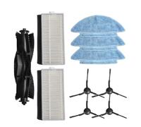 FUANA Kit de rechange pour brosse latérale principale et chiffon pour Medion X20 SW+/MD 11415, X21 SW+/MD 11500, 1 ensemble avec brosses en nylon, chiffons en microfibre, cadre en plastique et papier