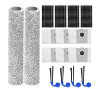 FUANA Kit de remplacement pour Ecovacs pour deebot T90 pour Pro pour Omni, 2 balais à rouleaux + 4 filtres + 6 sacs à poussière + 4 brosses latérales, facile à installer