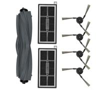 FUANA Kit de remplacement pour MOVA S70 Roller Ultra et 1 brosse principale, 2 filtres et 4 brosses latérales pour poils d'animaux et nettoyage des coins