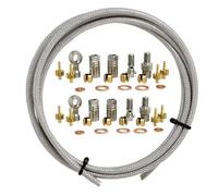 FUANA Kit de réparation de vélo hydraulique avec connecteurs banjo pour vélos Hope, ligne métallique de 2,5 m, kit de réparation de vélo compatible avec étrier avant et arrière