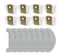 FUANA Kit de serpillères en microfibre et sacs à poussière scellés pour robot MONSGA MR1 pour aspirateur, accessoires de nettoyage pour animaux domestiques et pièces de rechange rapides, 8 serpillères
