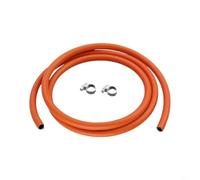 FUANA Kit de tuyau de gaz propane butane de 2 m avec alésage de 8 mm et 2 colliers de serrage en caoutchouc à trois couches étanche pour barbecue, terrasse, chauffage et réchaud de camping