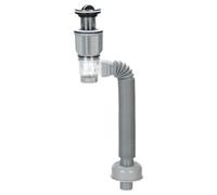 FUANA Kit de vidange d'évier de salle de bain en acier inoxydable et ABS, design peu encombrant, pas de siphon en P nécessaire, éviers de 31 mm et plus, avec trop-plein ou sans, gris