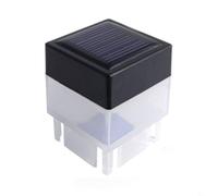 FUANA Lampadaire solaire 5 x 5 x 7 cm avec panneau monocristallin, autonomie de 8 à 10 heures, marche/arrêt automatique, pour clôture, terrasse, jardin, patio, allée (blanc)