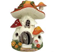FUANA Lampe solaire en résine en forme de champignon, statue de décoration de jardin avec capteur intelligent du crépuscule à l'aube, décoration imperméable pour cour et terrasse