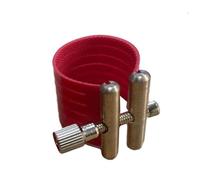 FUANA Ligature de saxophone alto ténor soprano - Embouchure en PVC Clip de fixation compatible avec accessoires de saxophone Noir/rouge A