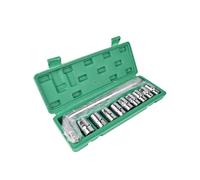 FUANA Lot de 10 clés à douille électriques avec douilles 1/2" en acier à haute teneur en carbone pour réparation automobile et mécanique, bleu argent 8-19 mm 10 pièces