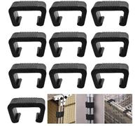 FUANA Lot de 10 pinces de connexion pour meubles de jardin en rotin - Clips de stabilité en plastique - 6 x 3,2 x 3,5 cm - Noir
