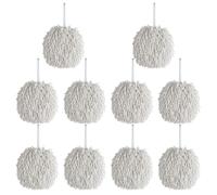 FUANA Lot de 10 serviettes absorbantes à suspendre, peluche chenille à séchage rapide pour cuisine ou salle de bain, design doux, 17,2 cm, barre de rétroviseur blanc, gris, bleu brouillard