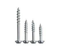 FUANA Lot de 100 vis de trou de poche à filetage grossier auto-taraudeuses en acier trempé avec revêtement de zinc pour projets de travail du bois, argent, 38 mm