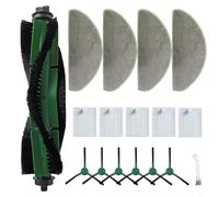FUANA Lot de 17 pièces de rechange pour aspirateur Roomba 104 105 105 105+ Q052 comprenant 1 brosse principale, 5 filtres, 6 brosses latérales, 4 serpillères, 1 outil de nettoyage