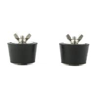 FUANA Lot de 2 bouchons d'expansion pour tuyau de vidange de piscine - En caoutchouc noir - Anti-fuite - Protection contre le gel - Pour le retour de l'écumoire et les lignes de nettoyage