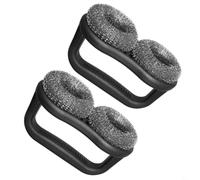 FUANA Lot de 2 brosses de nettoyage pour barbecue en acier inoxydable avec prise en main confortable pour un retrait facile de la graisse, idéal pour la maison et le commerce