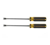 FUANA Lot de 2 élévateurs d'agrafes avec pied-de-biche 45° en forme de V, acier au chrome vanadium traité thermiquement, poignée ergonomique pour tissus d'ameublement et épingles à bois