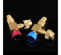 FUANA Lot de 2 outils de soupape de sécurité pour climatiseur avec bouton antidérapant, cuivre pur, compatible avec les réfrigérants R410 et R22, interrupteur d'entretien en métal pour réparation CVC