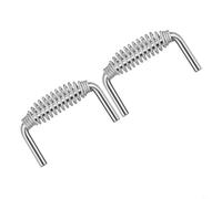 FUANA Lot de 2 poignées à ressort en acier inoxydable de 15,2 cm avec tige de 30,5 cm pour barbecue, fumoirs, foyers, remorques et armoires personnalisées, argent