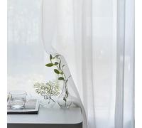 FUANA Lot de 2 rideaux de fenêtre en gaze polyester doux anti-plis pour salon, chambre à coucher, cuisine, 100 x 130 cm, avec serrure de porte