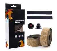 FUANA Lot de 2 rubans adhésifs pour guidon de vélo de route, polyuréthane marron clair naturel avec texture en copeaux de bois, imperméable, résistant à l'usure, antidérapant, pour barre de chute de