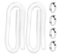 FUANA Lot de 2 tuyaux de rechange pour skimmer de piscine standard en polyéthylène 32 mm ID 1,5 m de long, blanc