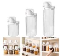 FUANA Lot de 3 boîtes de rangement hermétiques pour aliments secs avec bec verseur et tasse à mesurer, transparent