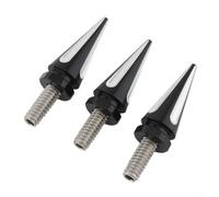 FUANA Lot de 3 boulons de pare-brise pour Electra pour Glide Street 1996-2013 en alliage d'aluminium, pièces de rechange automobiles en acier inoxydable (noir et blanc)